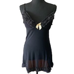 Marilyn Monroe Intimates Exotic Black Sheer Lingerie Babydoll Elastic Sz LARGE